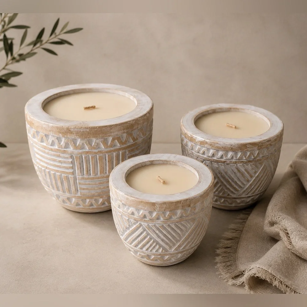 Handmade Decorative Candle - Set of 3